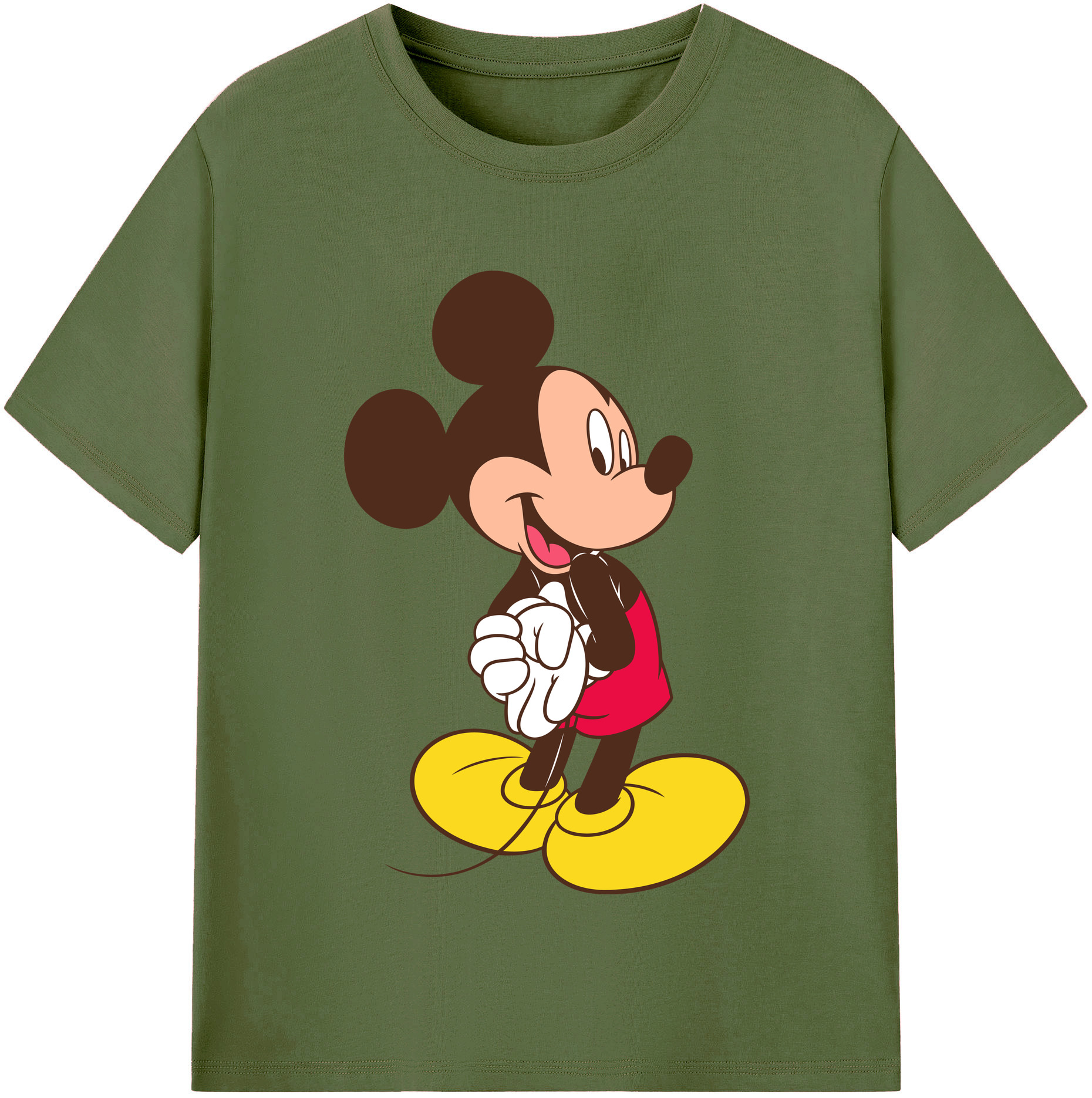 （画像用） ミッキーマウス Mickey Mouse 綿100％半袖Tシャツ（フロントプリント）